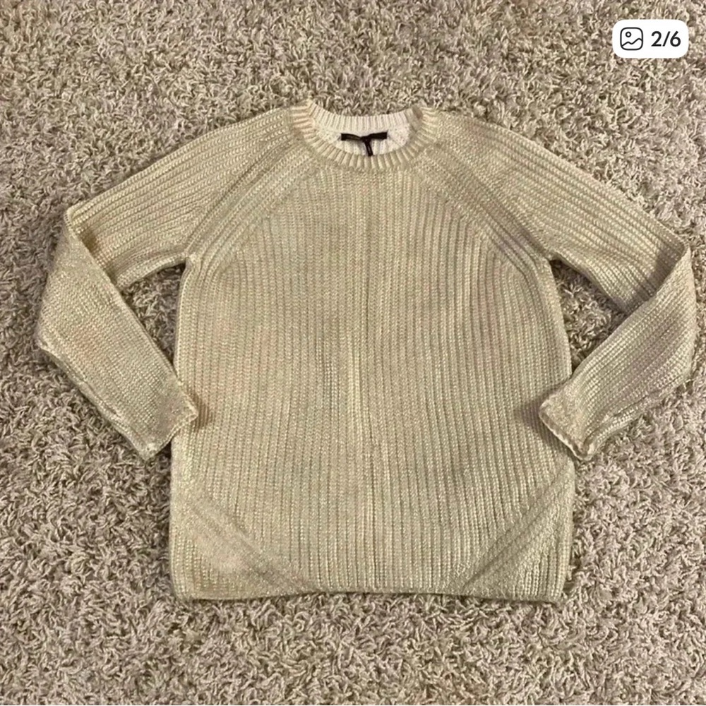 Maje Cream Ribbed Sweater